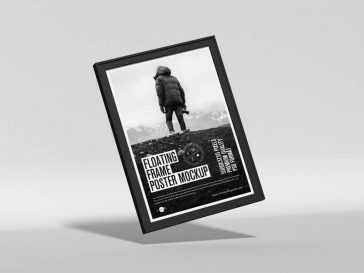 Free Floating Frame Poster Mockup