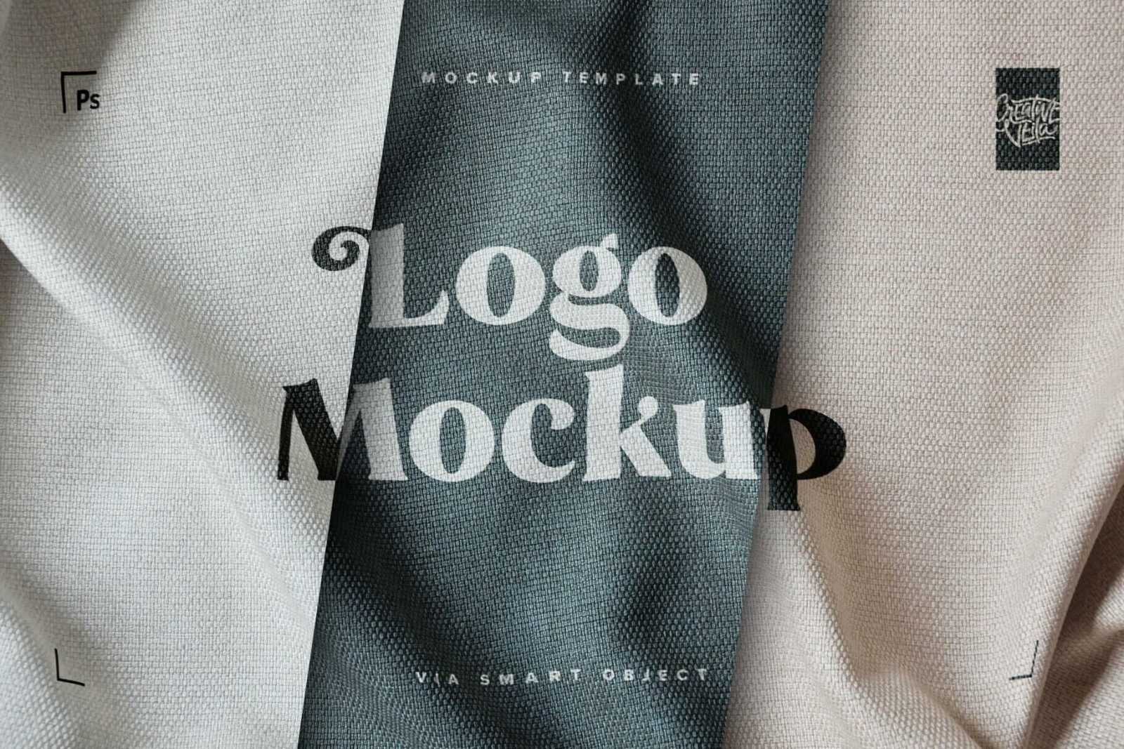 Free Realistic Fabric Print Logo Mockup PSD
