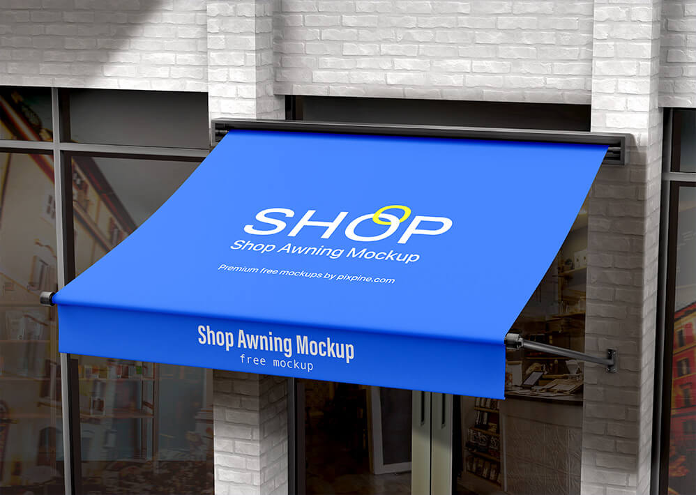 Free Shop Awning Mockup