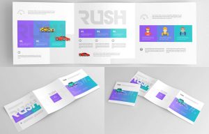 Free Square Trifold Brochure Mockup