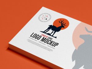 Free Stack of Cards Logo Mockup