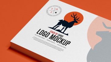 Free Stack of Cards Logo Mockup