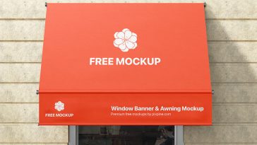 Free Window Banner and Awning Mockup
