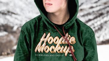Free Woman Hoodie in Winter Mockup