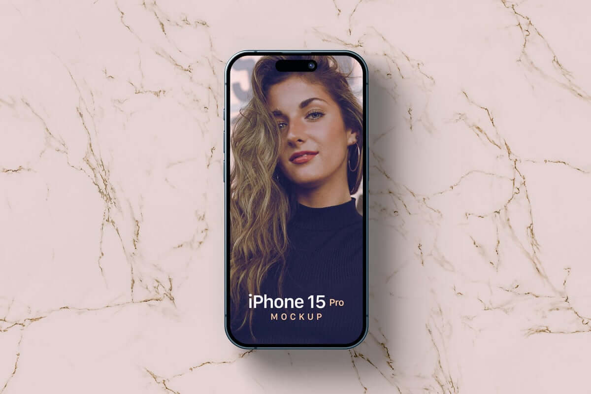 Free iPhone 15 Pro Mockup PSD