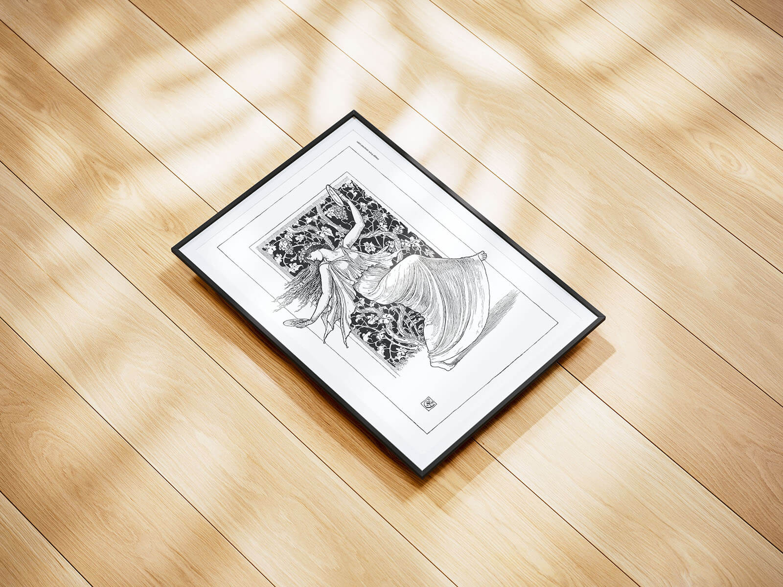 Free Poster On The Floor Mockup
