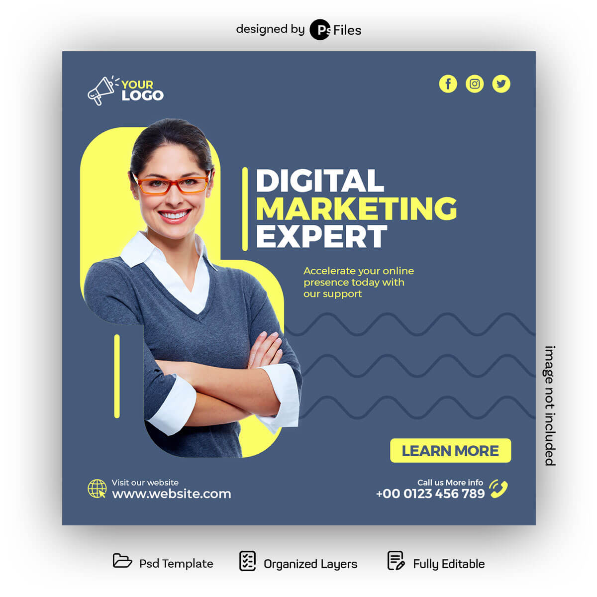 Free Digital Marketing Instagram Post Template PSD