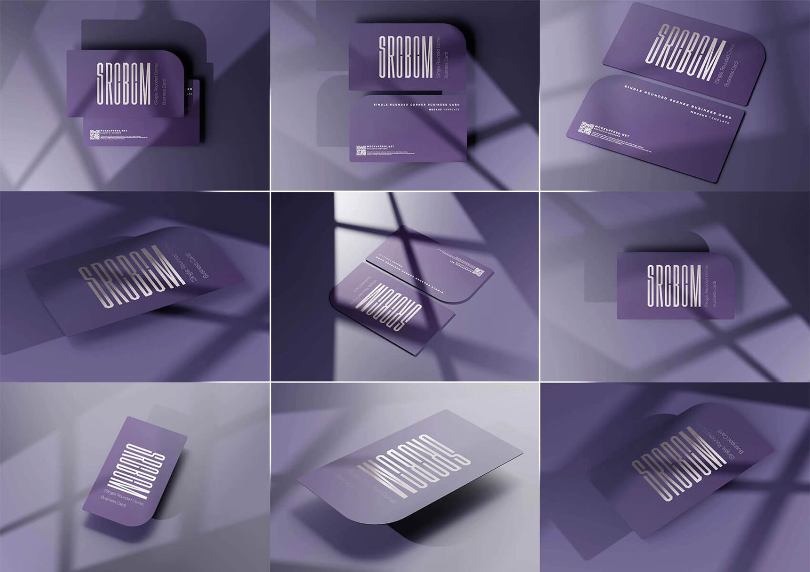 Single Rounded Corner Business Card Mockups