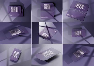 Single Rounded Corner Business Card Mockups