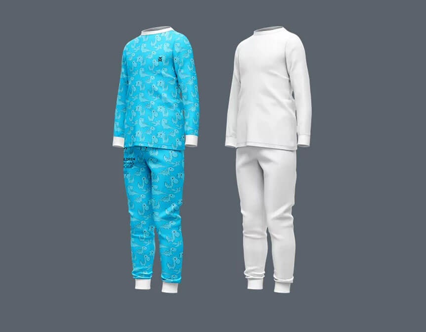 Three Realistic Pajamas Mockups From Different Angles