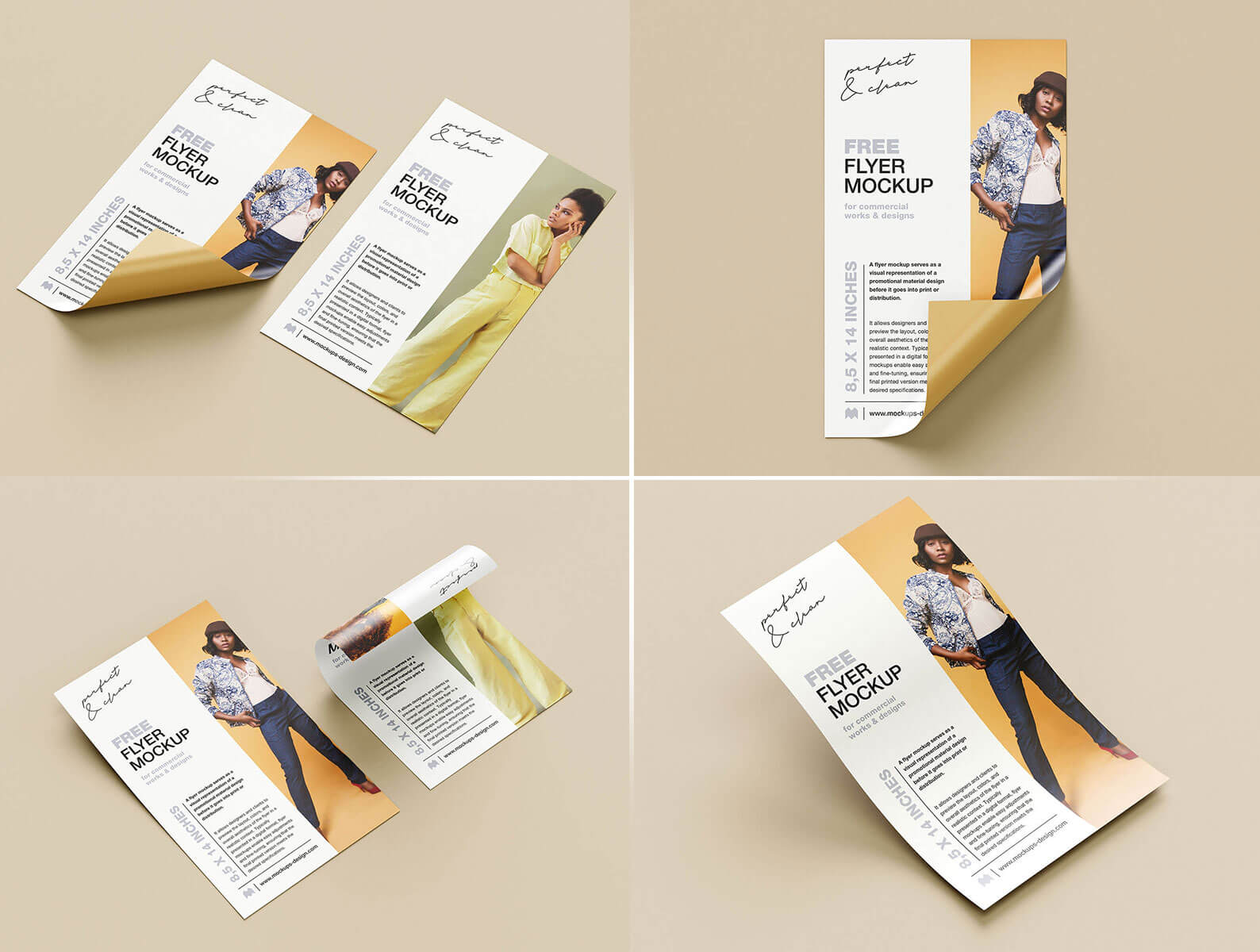 5 Free Legal 8.5 x 14″ Paper Flyer Mockup PSD Files
