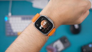 Free Apple Watch Ultra on the Wrist Mockup PSD