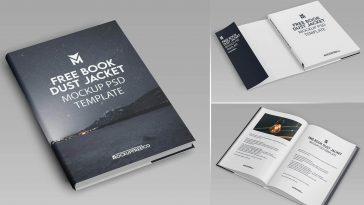 Free Hardback Book Dust Jacket Mockup PSD Set