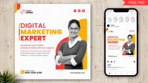 Free Digital Marketing Agency Instagram Post Promo Design PSD Template