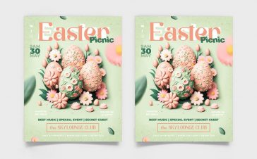 Free Easter Picnic Flyer Template + Instagram Post (PSD)