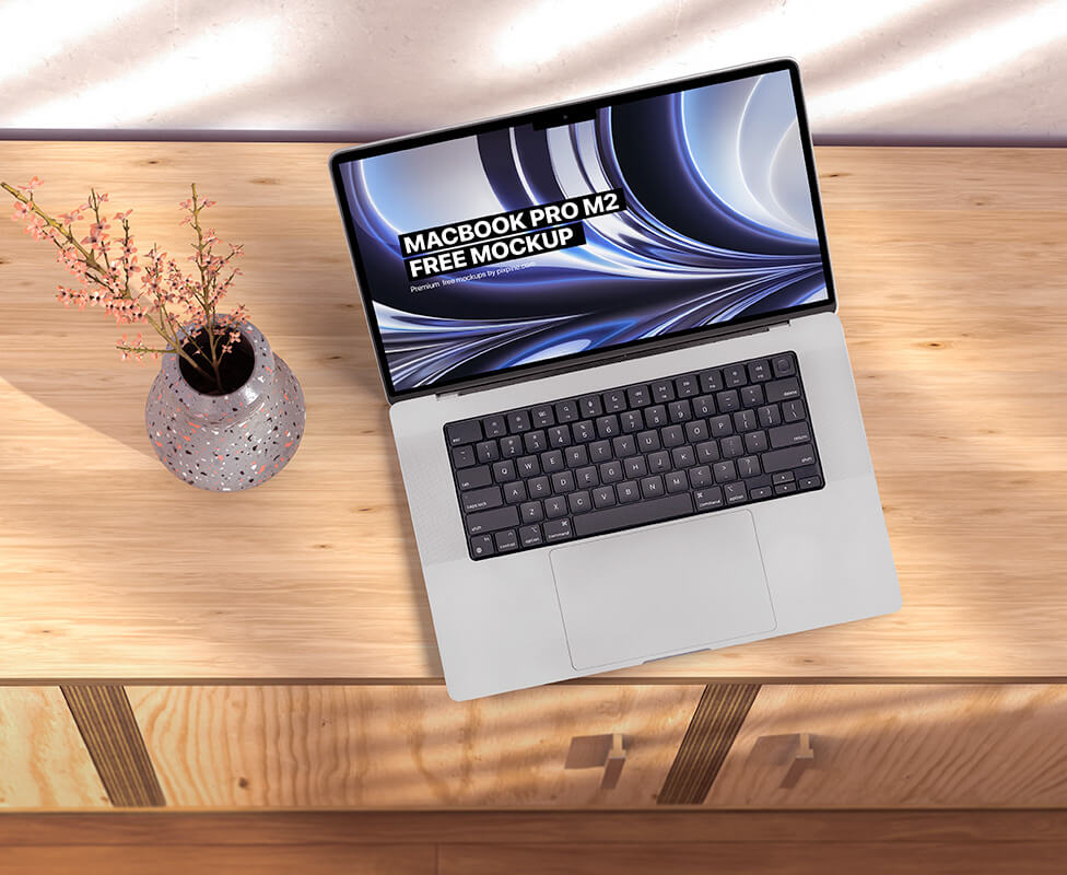 Free MacBook Pro M2 Mockup PSD - PsFiles