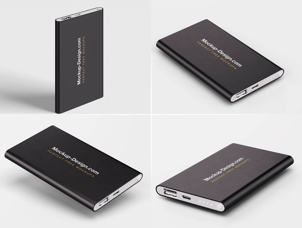 Free Portable Charger Power Bank Mockup PSD Set - PsFiles