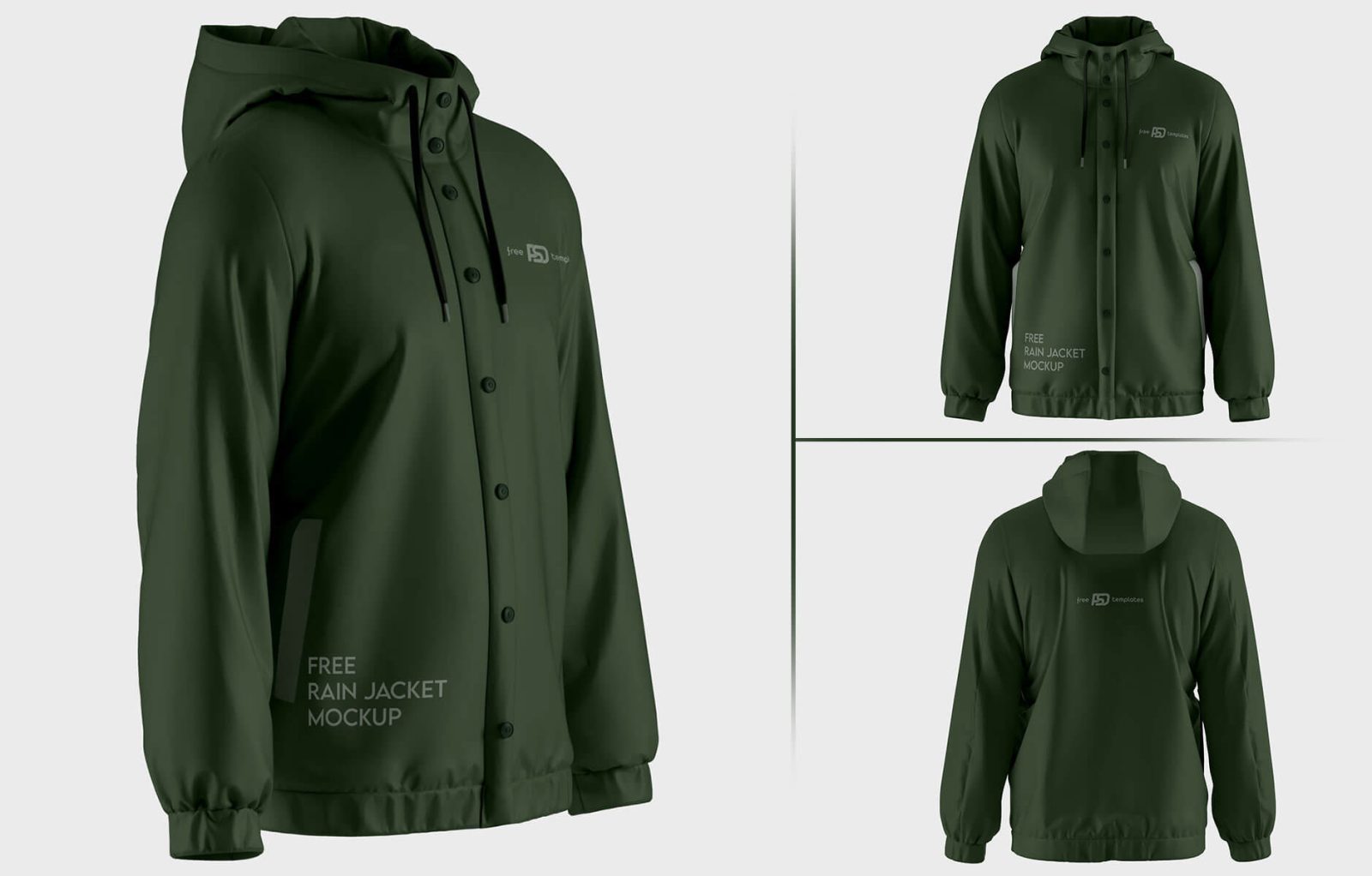 Free Rain Jacket PSD Mockup