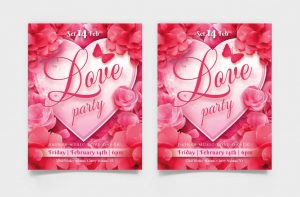 Free Valentine Day Party PSD Flyer Template
