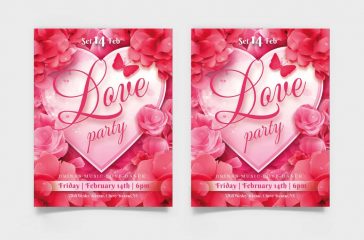 Free Valentine Day Party PSD Flyer Template