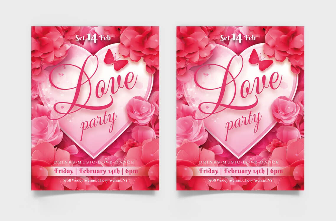Free Valentine Day Party PSD Flyer Template