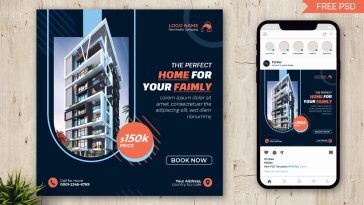 Home For Sale Real Estate Free Insta Post Design PSD Template