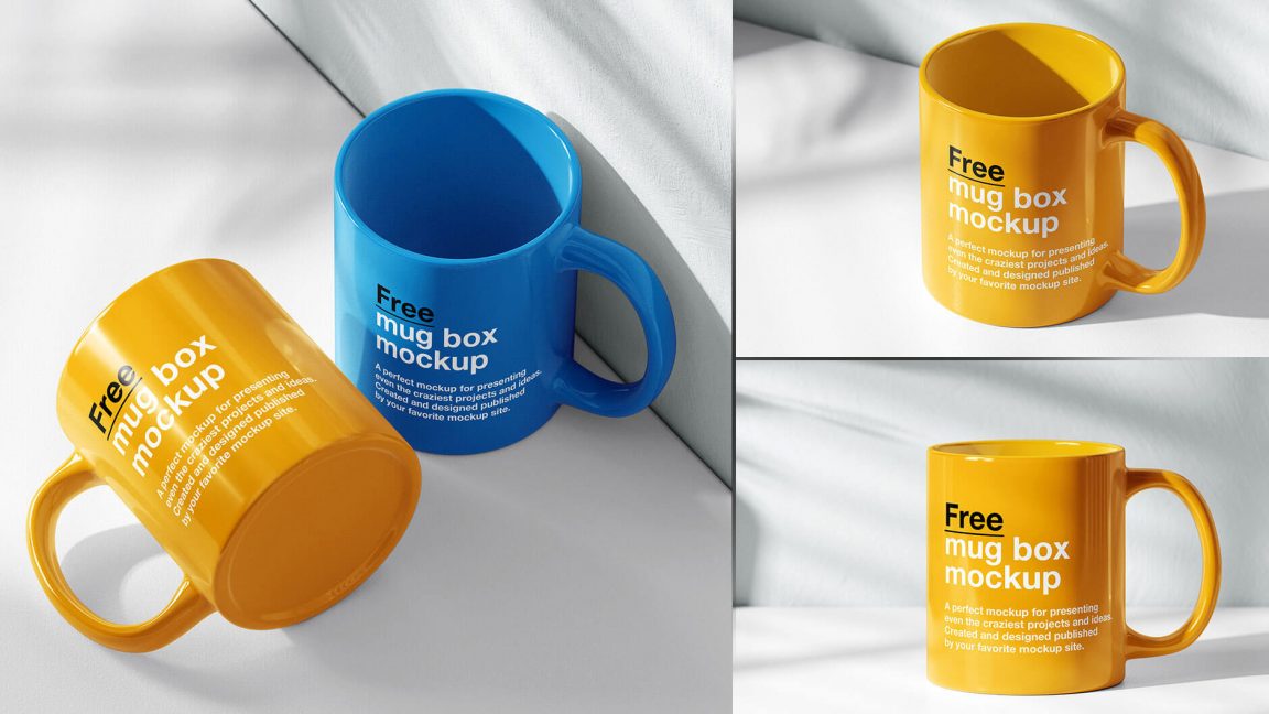 Free 4 Angles Mug Mockup - PsFiles