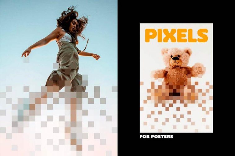 Pixel Dispersion Poster Photo Effect