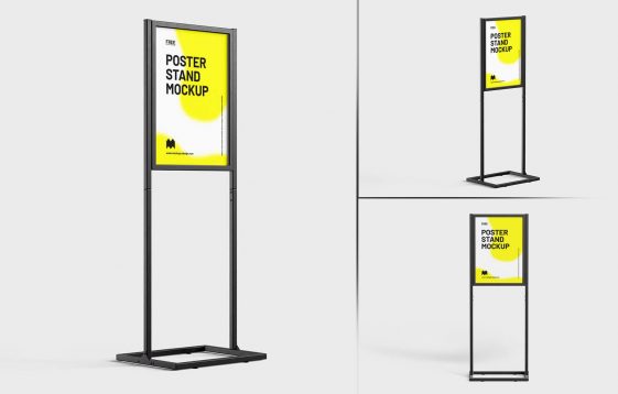 Free Poster Metal Frame Stand Sigboard Mockup Psd Set - Psfiles