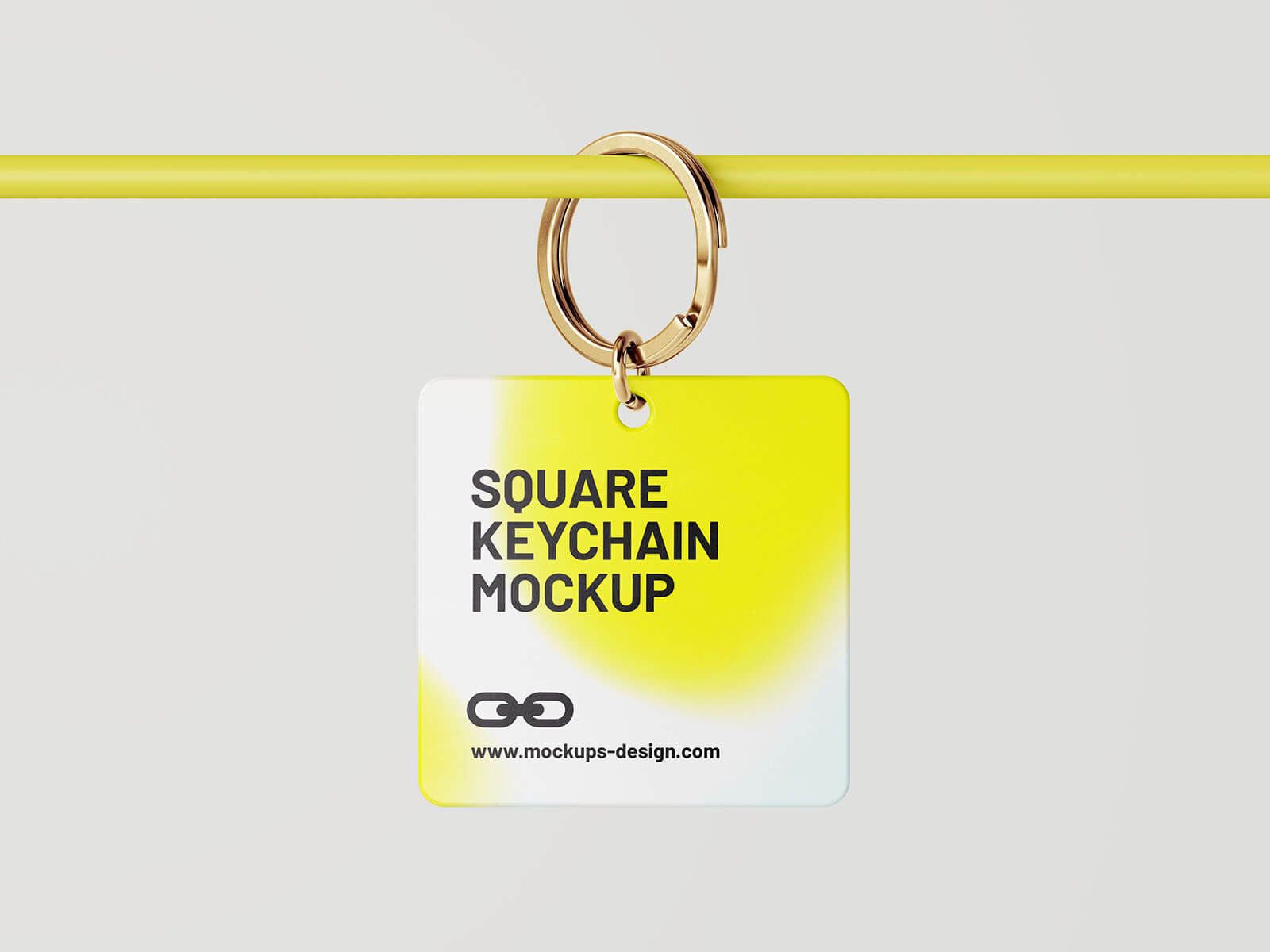 Free Square Key Chain Mockup
