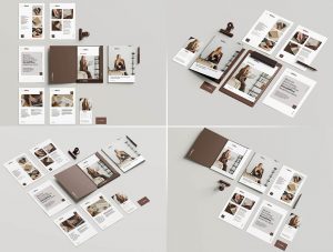 Stationery With Folder Mockup