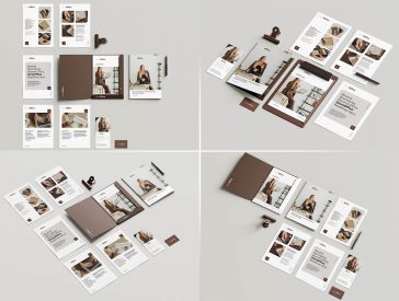 Stationery With Folder Mockup