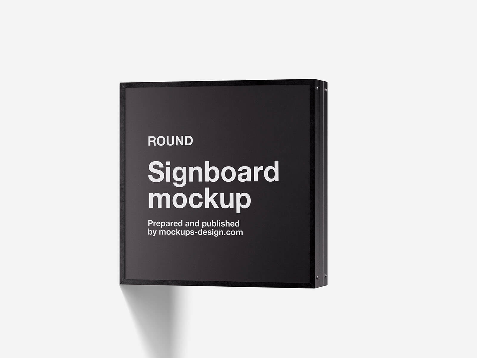 3 Free Wall Mounted Square Signboard Mockup PSD Files