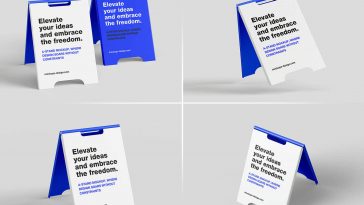 4 Free Modern Clean A-Stand Mockup PSD Files