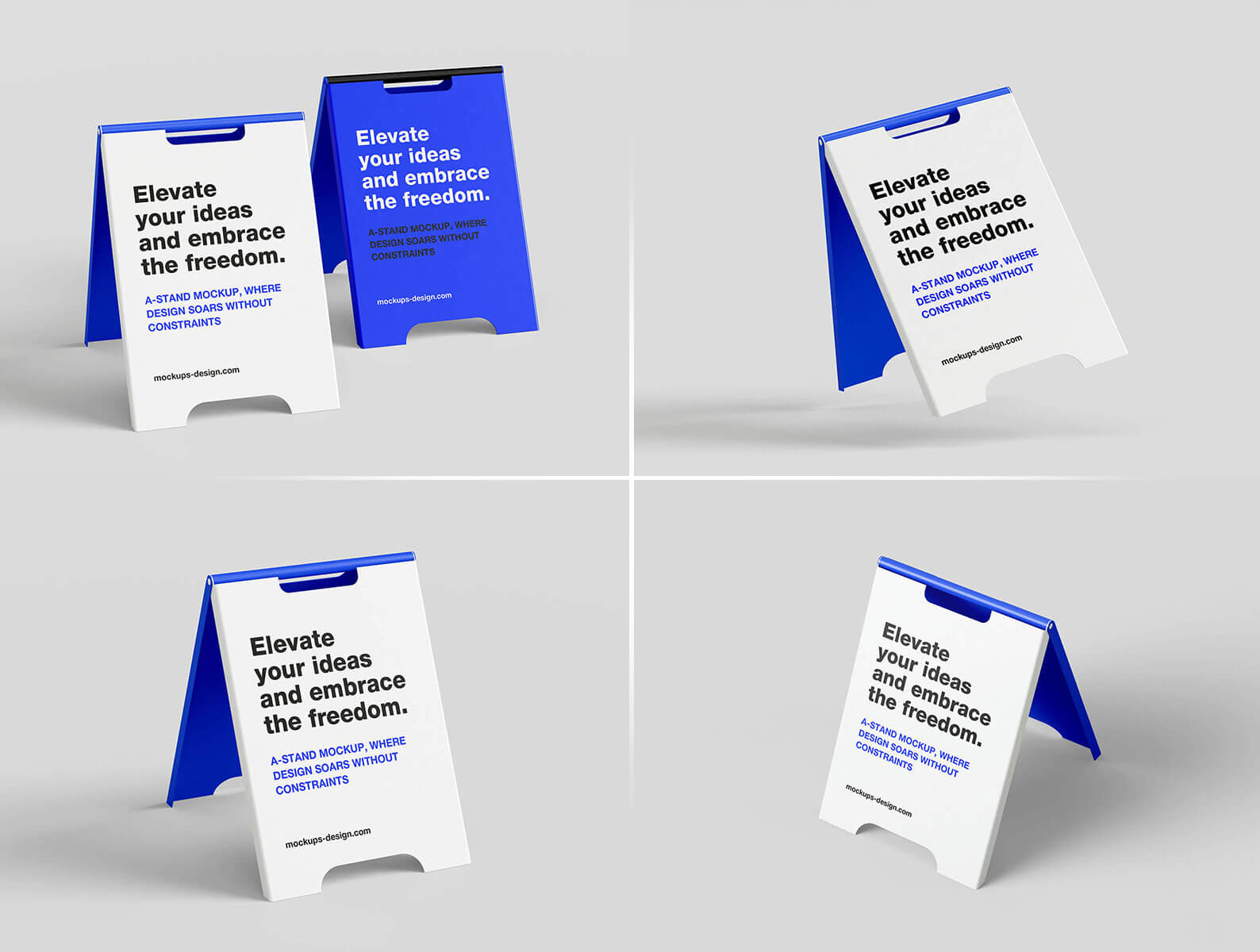 4 Free Modern Clean A-Stand Mockup PSD Files