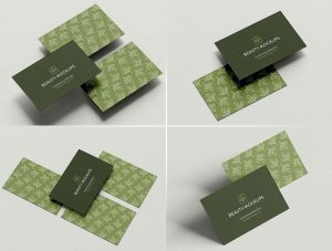4 Free Paper Background Business Card Mockup PSD Files