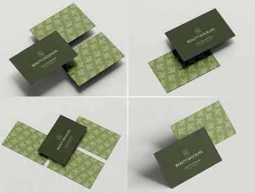 4 Free Paper Background Business Card Mockup PSD Files
