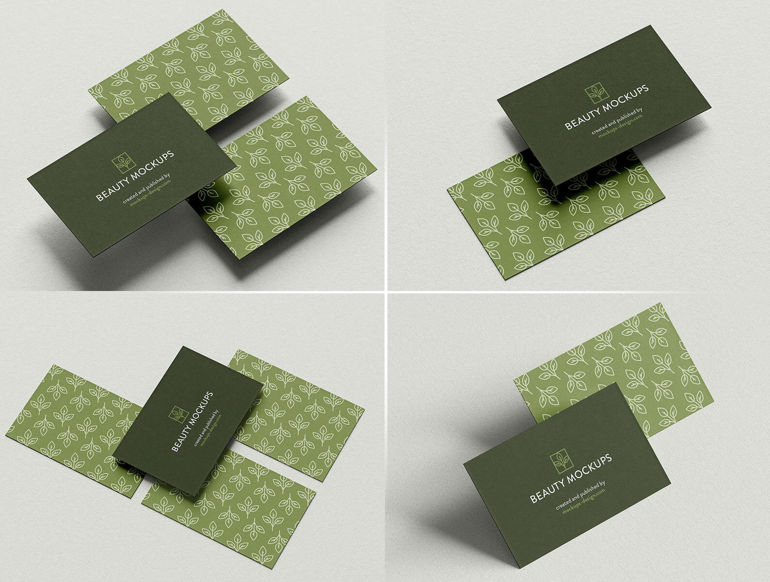 4 Free Paper Background Business Card Mockup PSD Files