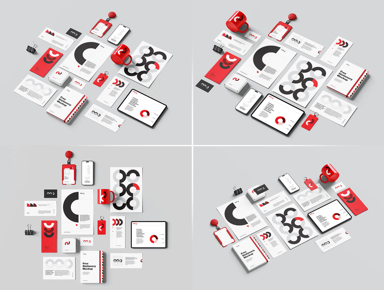 5 Free Premium Stationery & Office Supplies Mockup PSD Files