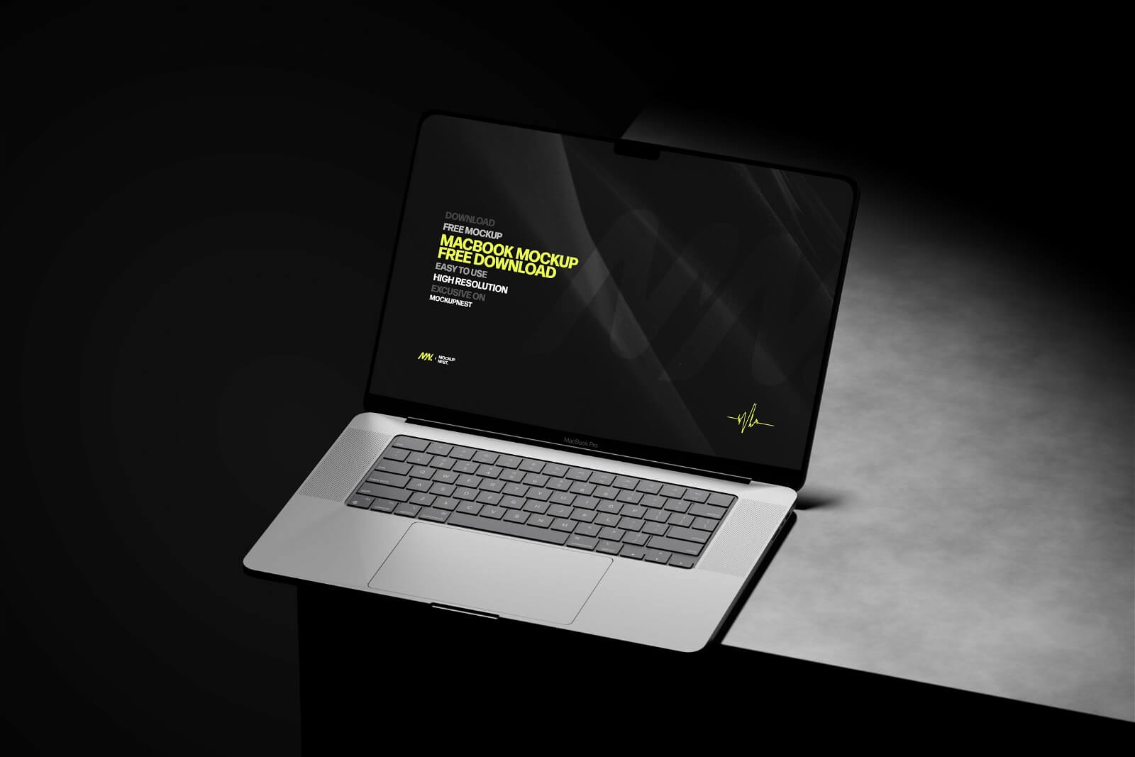 Free Space Black MacBook Pro Mockup PSD Set