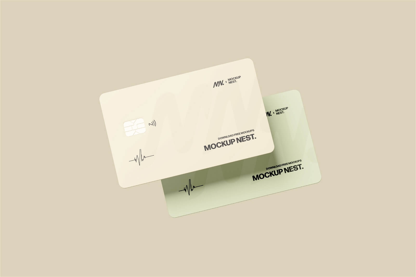 Free Floating Credit Card Mockup PSD Set