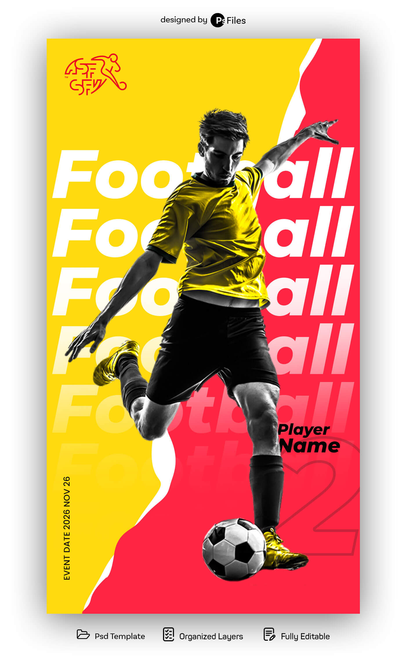 Football Social Media Poster Story Design PSD Free