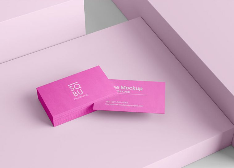 Free Business Card Stack Mockup