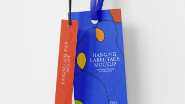 Free Hanging Two Label Tags Mockup