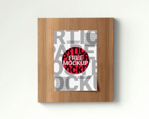 Free Pasted Vertical Poster Mockup