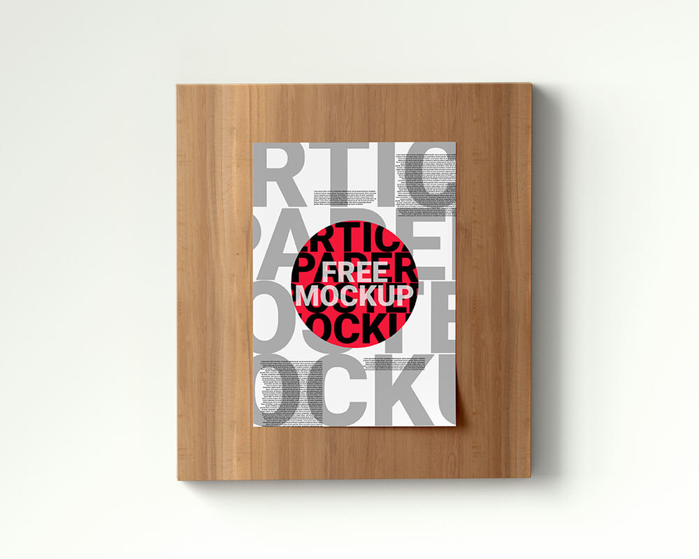 Free Pasted Vertical Poster Mockup