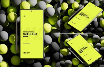 3 Free Samsung Galaxy S24 Ultra Mockup PSD Files