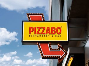 Free Vintage / Retro Restaurant & Bar Sign Mockup PSD