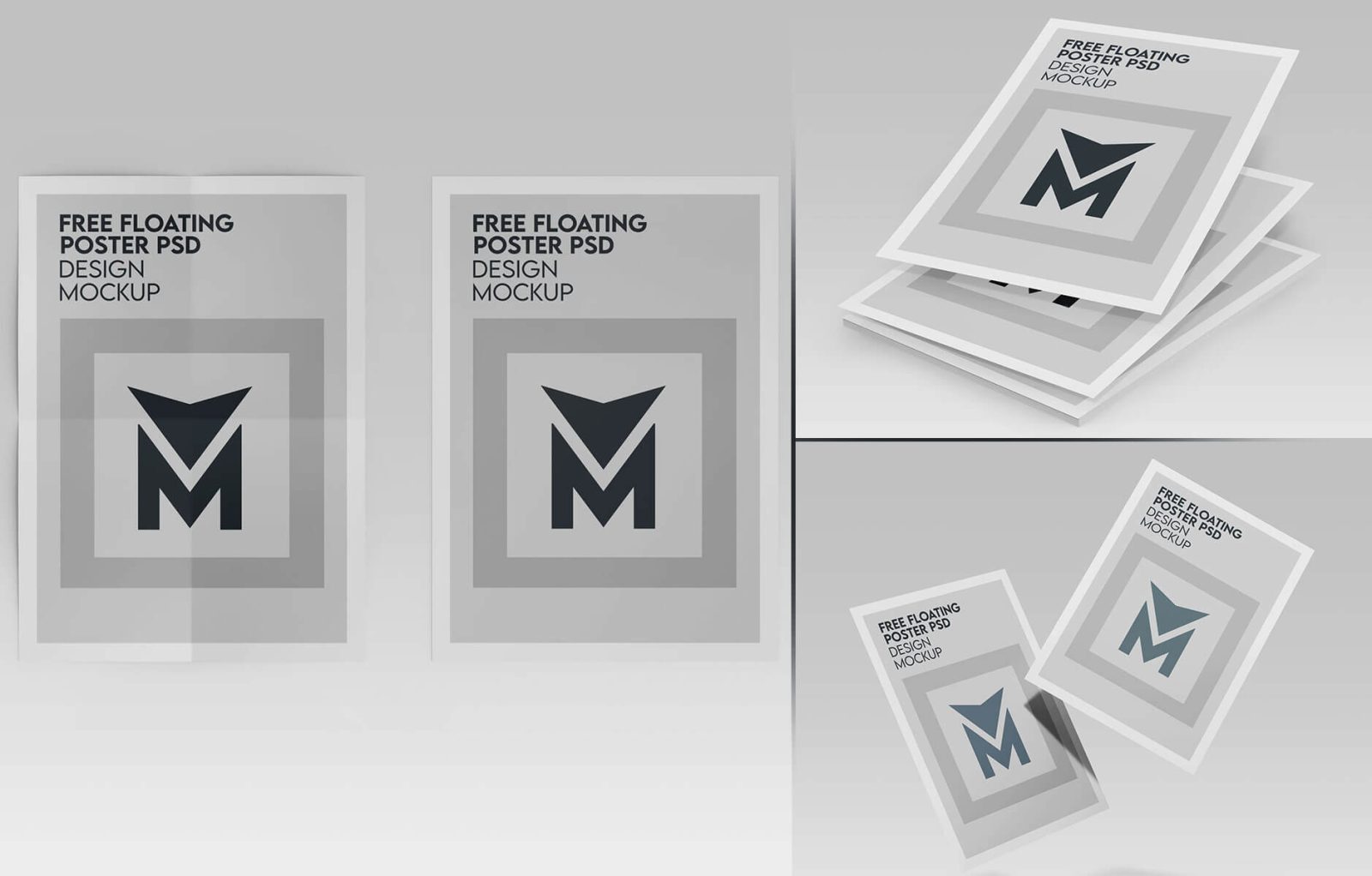 3 Free A4 Poster / Flyer Mockup PSD Files