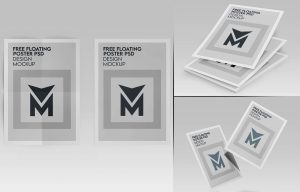 3 Free A4 Poster / Flyer Mockup PSD Files
